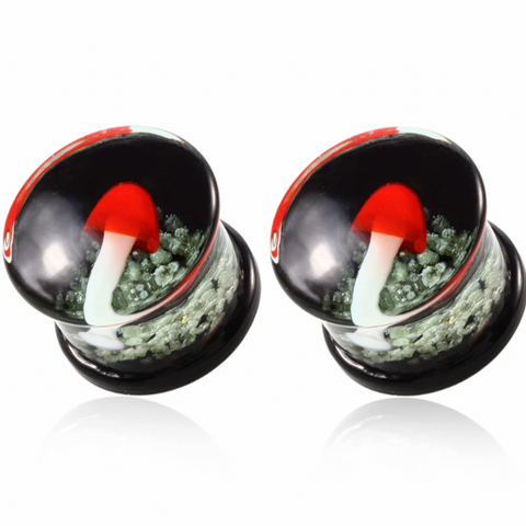 Mushroom Glow Glass Plugs