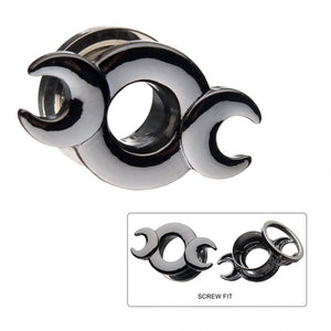 Moon Phase Hematite Plugs