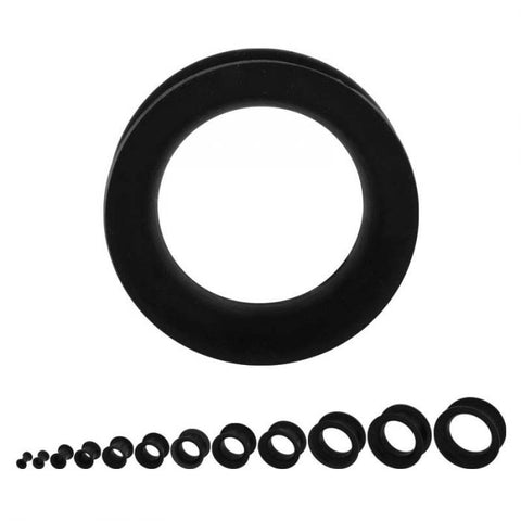 Black Silicone Tunnels with Wide Rim - Corvus: Clothing and Curiosities